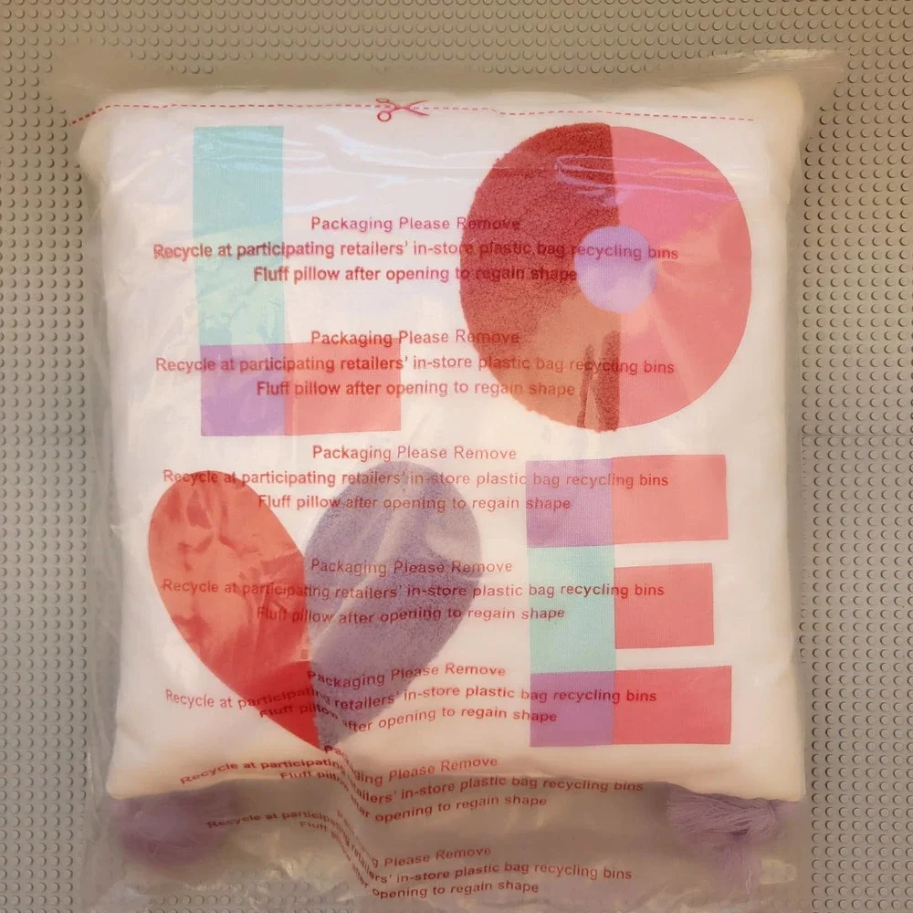 Spritz LOVE Valentine Throw Pillow Decor Tassels Square Patchwork Cottagecore